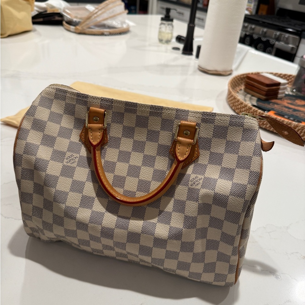 Authentic Louis Vuitton Speedy 30 Damier Azur